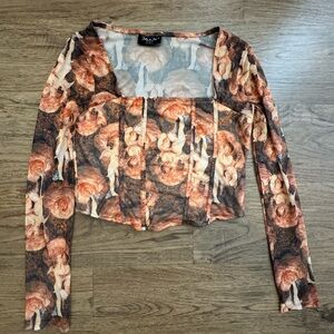 Floral Long Sleeve Women's Top